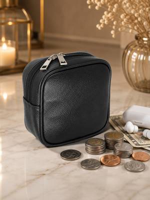 Makeup pouches coin purse cosmetic bag earring travel organizer for lipstick jewelry earphones & other items ( black) 3