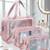Cosmetic bag makeup pouches for brush accessories with handle waterprof travel wash bag toiletry storage organizer peach