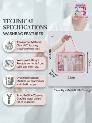 Cosmetic bag makeup pouches for brush accessories with handle waterprof travel wash bag toiletry storage organizer peach 3