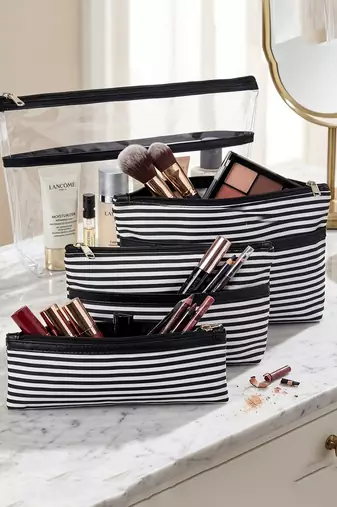 Cosmetic bag makeup pouches for brush accessories with handle waterprof travel wash bag toiletry storage organizer black