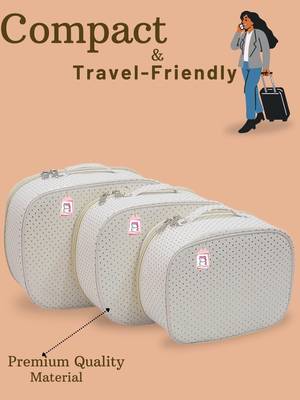 Makeup storage box travelling vanity cosmetic toiletry bag  jewellery case wardrobe organizer pouches set of 3 white 3