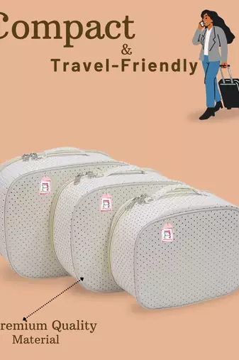 Makeup storage box travelling vanity cosmetic toiletry bag  jewellery case wardrobe organizer pouches set of 3 white