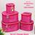 Makeup storage box travelling vanity cosmetic toiletry bag  jewellery case wardrobe organizer pouches set of 5 pink