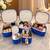 Makeup storage box travelling vanity cosmetic toiletry bag  jewellery case wardrobe organizer pouches set of 5 blue