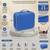 Makeup storage box travelling vanity cosmetic toiletry bag  jewellery case wardrobe organizer pouches set of 5 blue