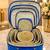 Makeup storage box travelling vanity cosmetic toiletry bag  jewellery case wardrobe organizer pouches set of 5 blue