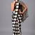 Black printed satin saree with blouse