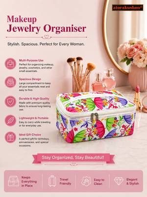 Makeup storage box traveling vanity cosmetic toiletry bag jewellery case wardrobe organizer pouches for women multicolor 5