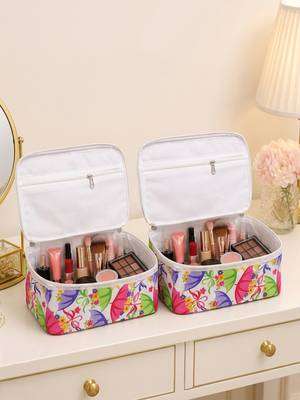Makeup storage box traveling vanity cosmetic toiletry bag jewellery case wardrobe organizer pouches for women multicolor 1