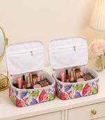 Makeup storage box traveling vanity cosmetic toiletry bag jewellery case wardrobe organizer pouches for women multicolor