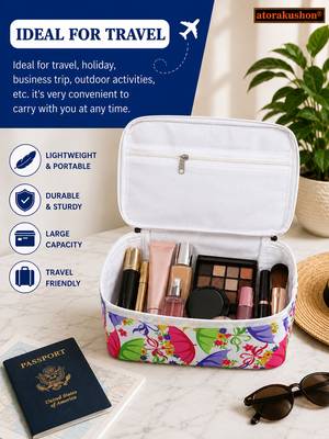 Makeup storage box traveling vanity cosmetic toiletry bag jewellery case wardrobe organizer pouches for women multicolor 3
