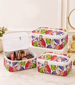 Makeup storage box traveling vanity cosmetic toiletry bag jewellery case wardrobe organizer pouches for women multicolor