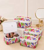 Makeup storage box traveling vanity cosmetic toiletry bag jewellery case wardrobe organizer pouches for women multicolor
