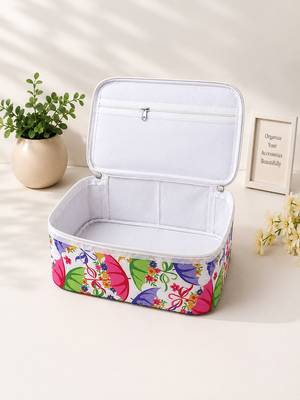 Makeup storage box traveling vanity cosmetic toiletry bag jewellery case wardrobe organizer pouches for women multicolor 4