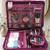 Makeup storage kit traveling vanity cosmetic toiletry bag jewellery case wardrobe organizer pouches for women purple