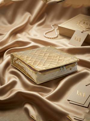 Makeup storage kit traveling vanity cosmetic toiletry bag jewellery case wardrobe organizer pouches for women gold 5