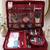 Makeup storage kit traveling vanity cosmetic toiletry bag jewellery case wardrobe organizer pouches for women maroon