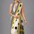 Beige printed satin saree with blouse