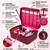 Cosmetic makeup kit storage toiletry travel accessories bag for jewellery vanity travel organizer adjustable maroon