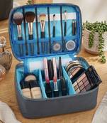 Cosmetic makeup kit storage toiletry travel accessories bag for jewellery vanity travel organizer adjustable grey