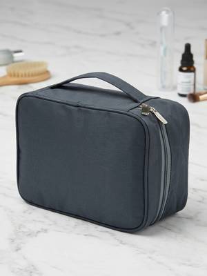 Cosmetic makeup kit storage toiletry travel accessories bag for jewellery vanity travel organizer adjustable grey 2
