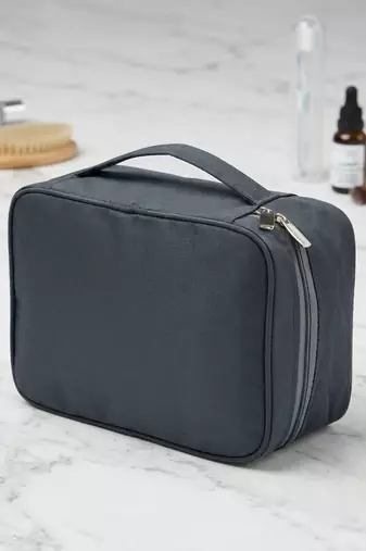 Cosmetic makeup kit storage toiletry travel accessories bag for jewellery vanity travel organizer adjustable grey