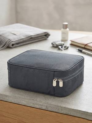 Cosmetic makeup kit storage toiletry travel accessories bag for jewellery vanity travel organizer adjustable grey 3
