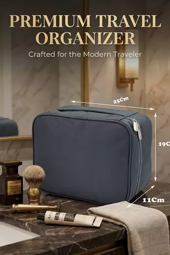 Cosmetic makeup kit storage toiletry travel accessories bag for jewellery vanity travel organizer adjustable grey