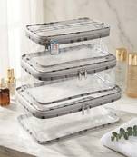 Makeup storage box traveling vanity cosmetic toiletry bag jewellery case wardrobe organizer pouches check print set 3