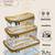 Makeup storage box traveling vanity cosmetic toiletry bag jewellery case wardrobe organizer pouches set of 3 gold