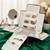 Makeup storage box travelling vanity cosmetic toiletry bag necklace wardrobe organizer jewellery pouch for women brown