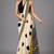 Beige printed satin saree with blouse