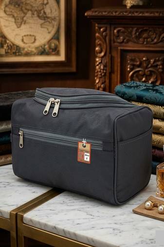 Toiletry organizer bag dopp kit washbag for men cosmetics pouch for women- travelling storage pouches grey