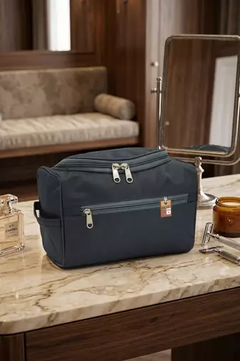 Toiletry organizer bag dopp kit washbag for men cosmetics pouch for women- travelling storage pouches grey