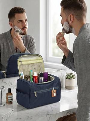 Toiletry organizer bag dopp kit washbag for men cosmetics pouch for women- travelling storage pouches grey 5