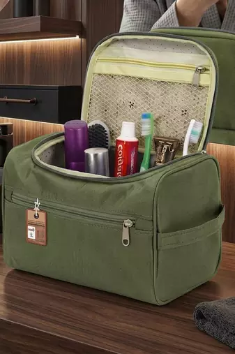 Toiletry organizer bag dopp kit washbag for men cosmetics pouch for women- travelling storage pouches mehndi