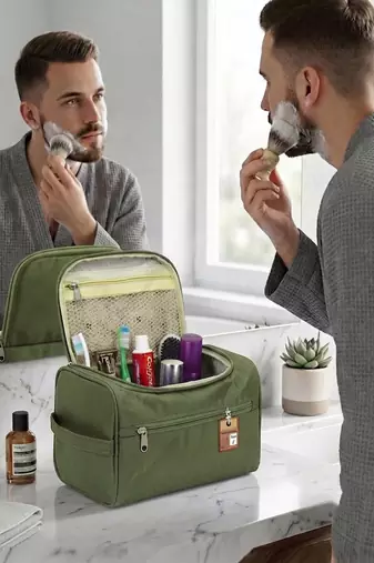 Toiletry organizer bag dopp kit washbag for men cosmetics pouch for women- travelling storage pouches mehndi
