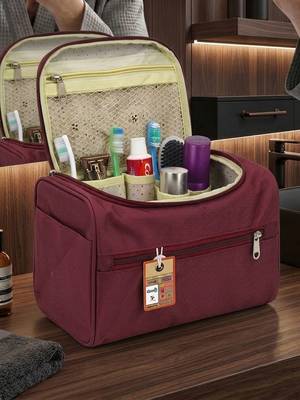 Toiletry organizer bag dopp kit washbag for men cosmetics pouch for women- travelling storage pouches maroon 1