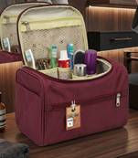 Toiletry organizer bag dopp kit washbag for men cosmetics pouch for women- travelling storage pouches maroon