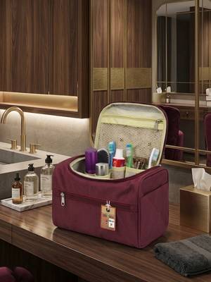 Toiletry organizer bag dopp kit washbag for men cosmetics pouch for women- travelling storage pouches maroon 2