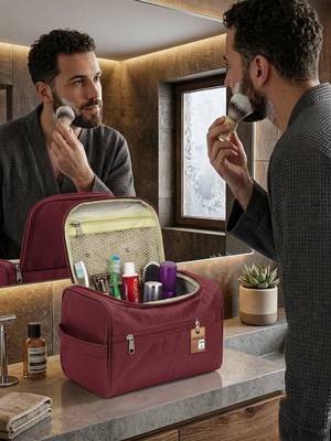 Toiletry organizer bag dopp kit washbag for men cosmetics pouch for women- travelling storage pouches maroon 3