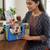 Makeup storage box travelling vanity cosmetic toiletry bag necklace wardrobe organizer jewellery pouch for women blue