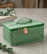 Makeup jewellery organizer locker box necklaces earring ring chains case cosmetic travel storage bag with 7 pouch (mint)