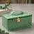 Makeup jewellery organizer locker box necklaces earring ring chains case cosmetic travel storage bag with 7 pouch (mint)