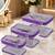 Makeup storage travelling vanity cosmetic toiletry bag necklace wardrobe organizer jewellery pouch for women set 3purple
