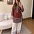 Brown crepe embroidered palazzo set