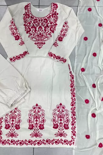 Brown crepe embroidered palazzo set