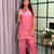 Pink cotton poly lace farshi salwar set