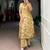 Yellow chanderi printed kurta set