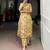 Yellow chanderi printed kurta set